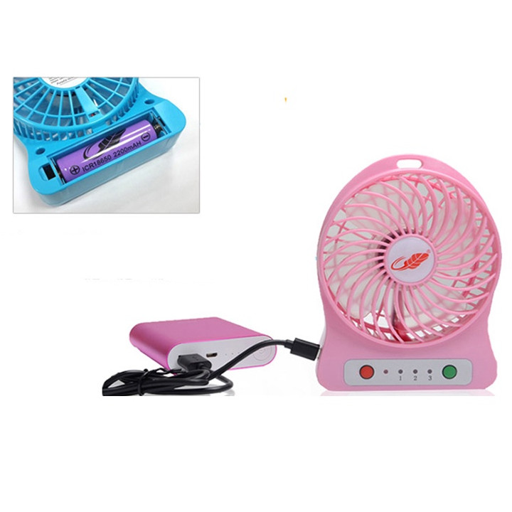 Combo 2 quạt mini cầm tay 3 chế độ gió - Hàng chính hãng