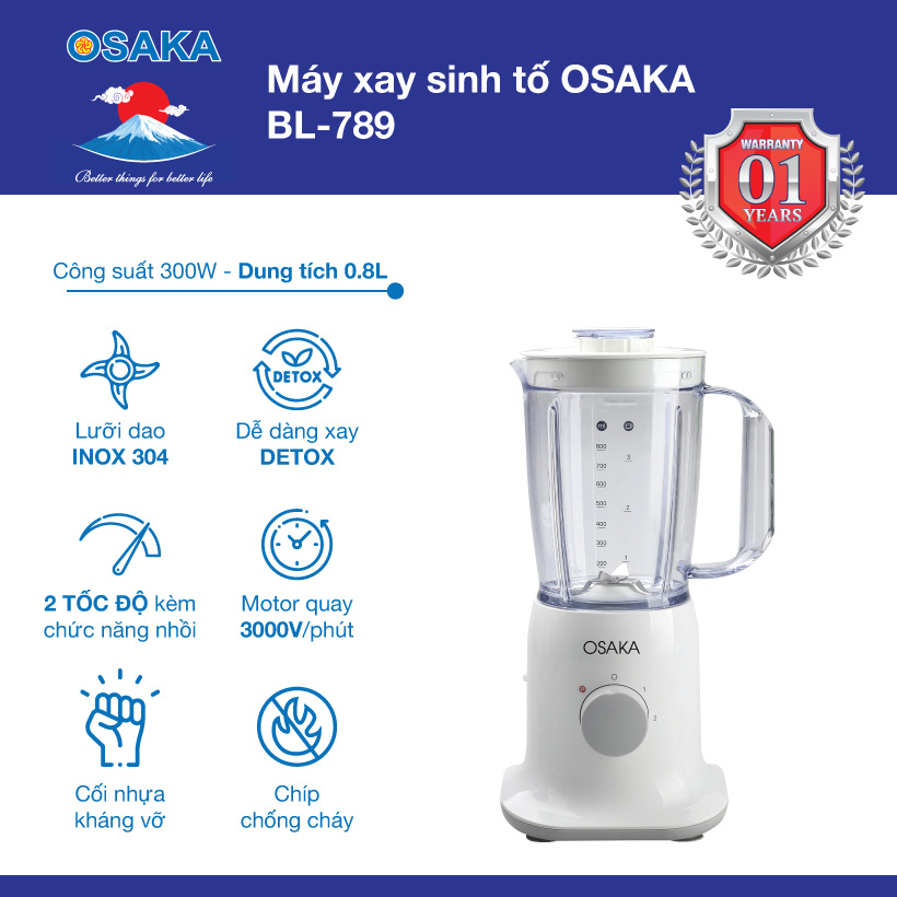 Máy Xay Sinh Tố Đa Năng Cao Cấp Osaka BL789 - Hàng Chính Hãng