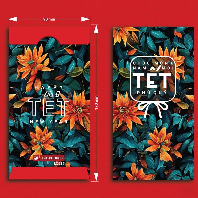 Bộ 5 Bao Lì Xì Hoa Tết Giáp Thìn - Futurebook L387 - Tết Bình An
