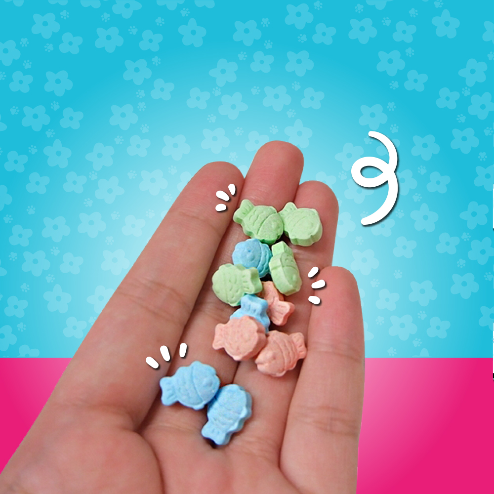 Bộ kẹo xương cá và lồng mèo Playmore Thái Lan 8g