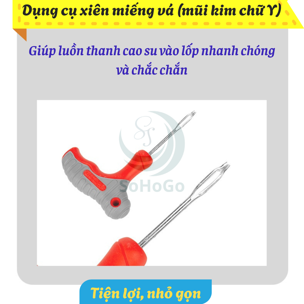 Bộ Dụng Cụ Vá Lốp Xe Ô Tô – Xe Máy Khẩn Cấp Tiện Lợi -Bộ Vá Lốp Xe Đa Năng – Có Keo + Dây Cao Su + Dụng Cụ Xuyên