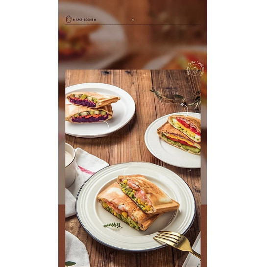 Máy Nướng Bánh Mỳ, Máy Kẹp Bánh Mỳ Sandwich-Waffle 2 Khay BEAR SMZ-B05N1 Công Suất 450 W - Hàng Chính Hãng