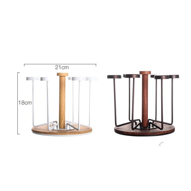 Giá úp cốc gỗ tròn sang chảnh