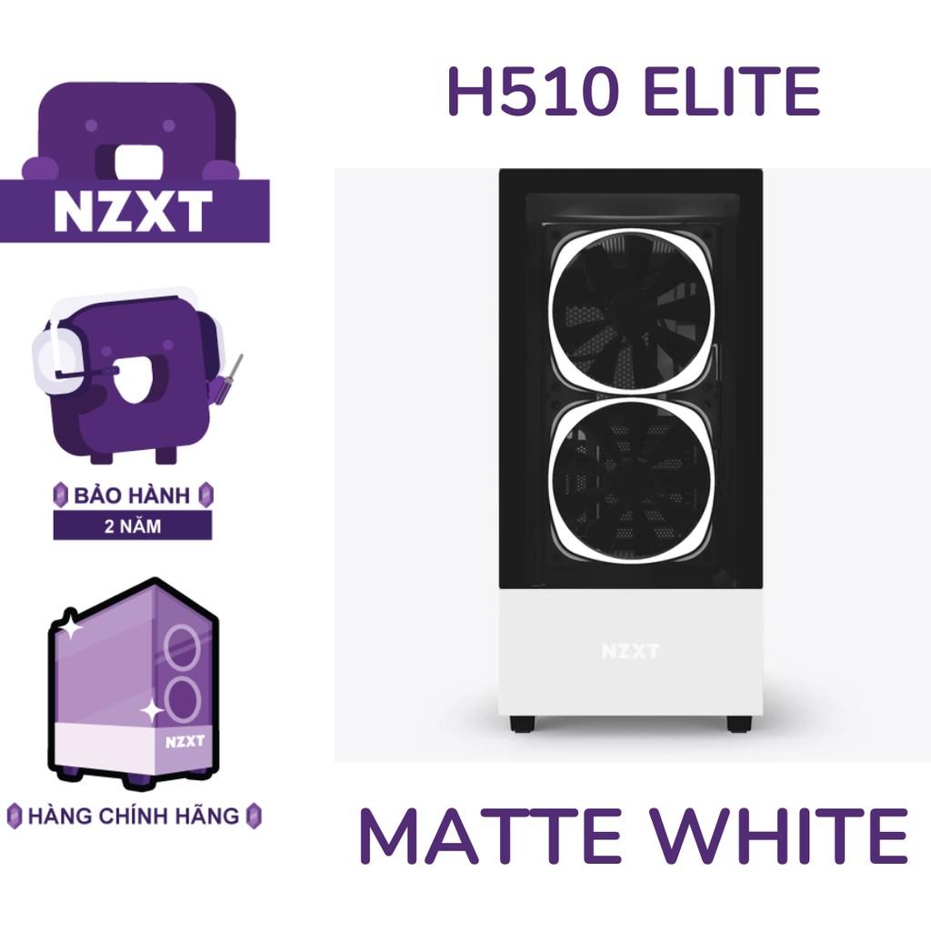 Vỏ Case Máy Tính NZXT H510 ELITE - Trắng sần- Hàng Chính Hãng