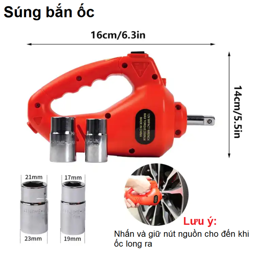 Bộ nâng kích gầm điện, con đội điện kiêm máy bơm lốp và máy siết ốc ô tô đa năng 3 trong 1 TY-155EHJS tải trọng 5 tấn - Hàng nhập khẩu