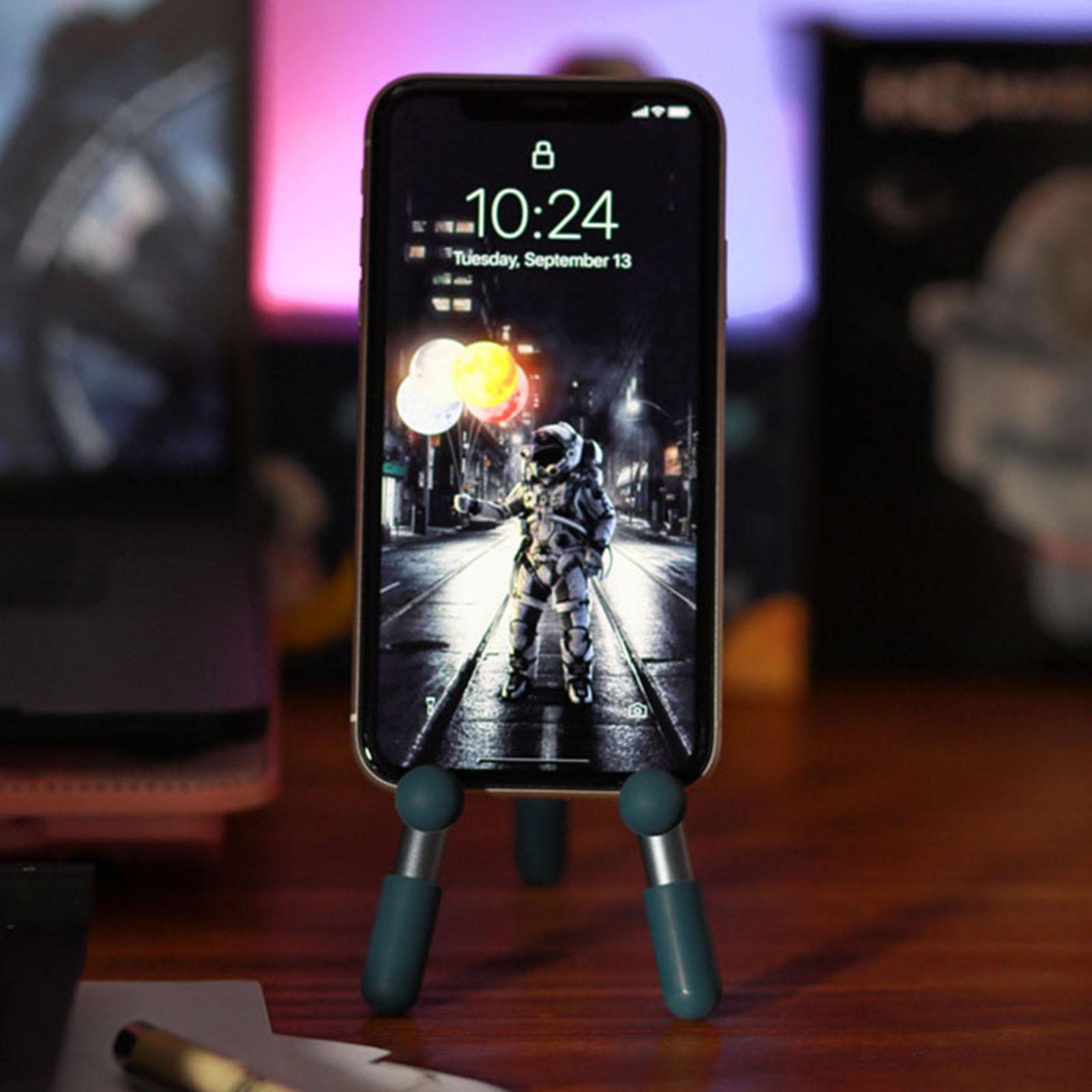 Mini Metal Phone Tripod, Cellphone Tablet Desktop Stand, Adjustable Universal 120° Rotatable Smartphone Storage Holder for 4.7-12.9 Inch Size