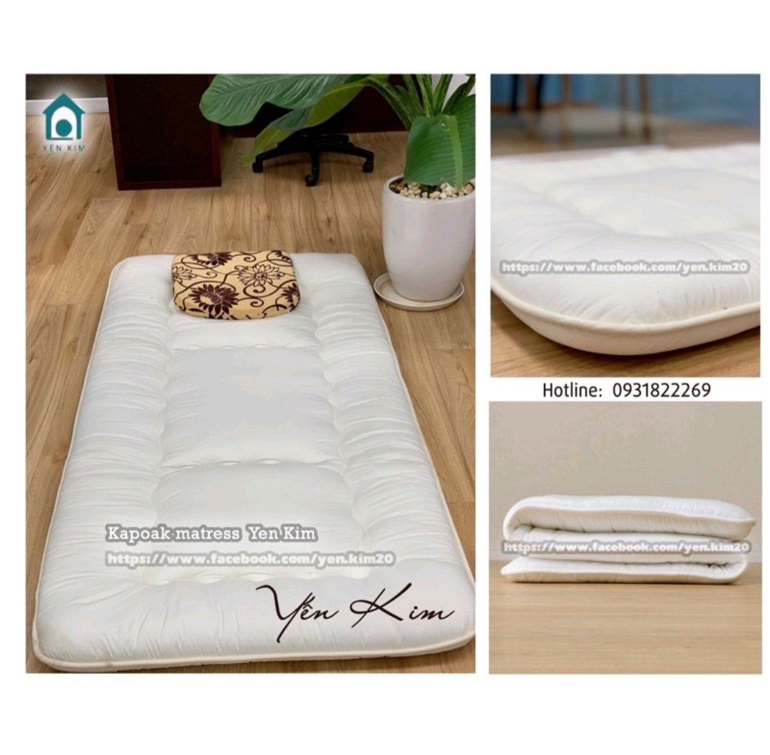 Nệm bông xuất Nhật - 1mx2m, 1m2x2m, 1m4x2m, 1m6x2m, 1m8x2m - Màu Trắng, Xám