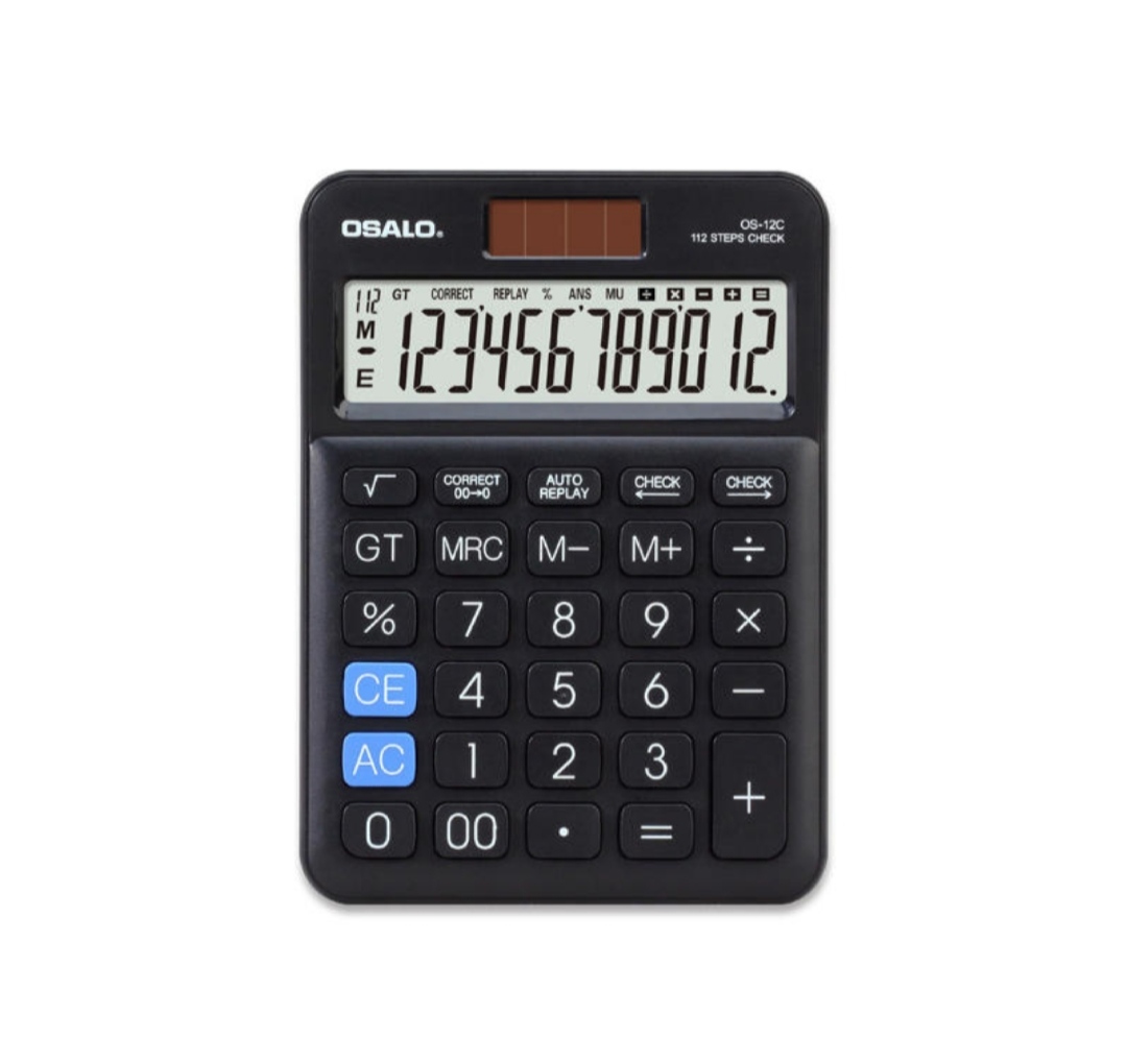 Máy tính bán hàng cầm tay OSALO OS-12C chính hãng, chất lượng cao,Màn hình CLD Nhật rộng, sắc nét, 12 chữ số, thiết kế sang trọng, mạnh mẻ.