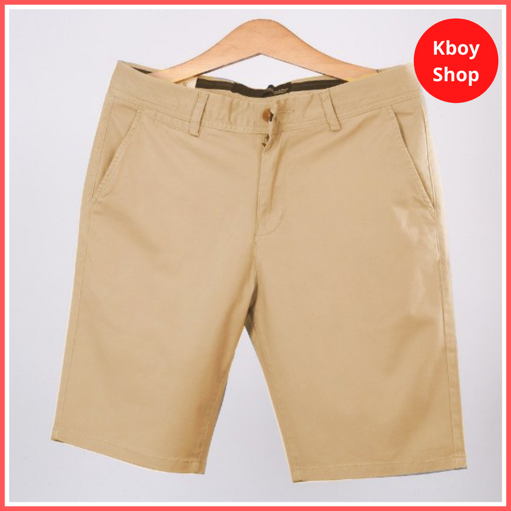 Quần short kaki nam trơn co giãn nhẹ, quần đùi kaki có bigsize, vải mềm mịn đẹp hợp dáng - Q01
