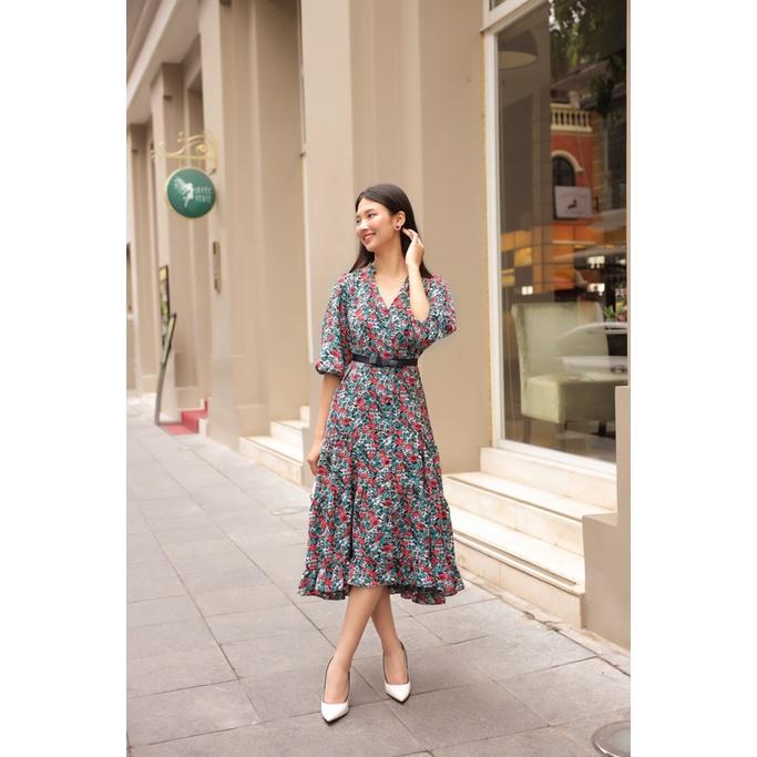 Đầm dáng suông, hạ eo, bèo 3 tầng, cổ tàu, chất liệu cotton linen nhẹ mát, may 1 lớp, đi chơi/đi làm CLARA MARE DRE4024