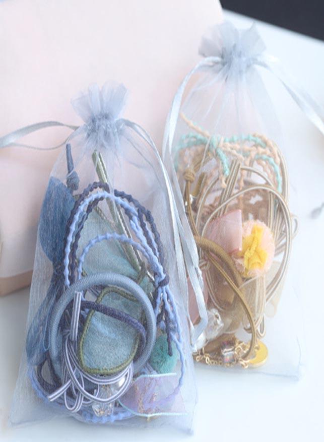 Set 9 cột tóc nhiều màu dễ thương - Vàng hồng