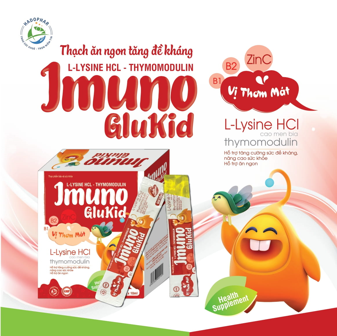 Thạch Ăn Ngon Ngủ Tốt Jmuno Glukid– Giúp Trẻ Hết Biếng Ăn Kém Hấp Thu – Hỗ Trợ Tăng Cường Sức Đề Kháng – Nâng Cao Sức Khỏe – Giúp Ăn Ngon Ngủ Ngon - Vị Thơm Mát Dễ Sử Dụng – Hộp 20 Gói