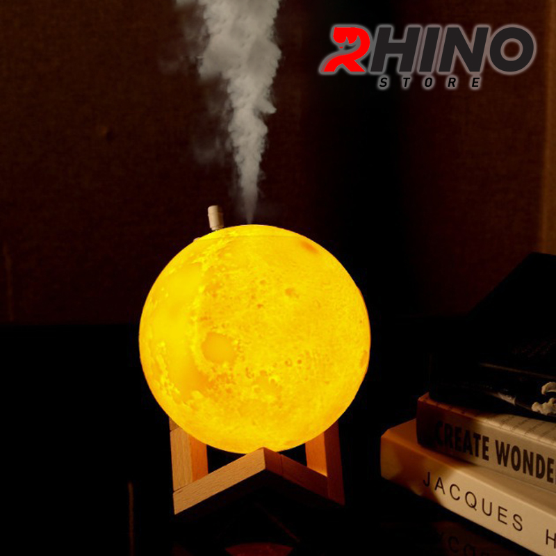 Máy phun sương tinh dầu tạo ẩm Rhino H302 hình mặt trăng, dung tích 880ml, nhỏ gọn - Hàng chính hãng