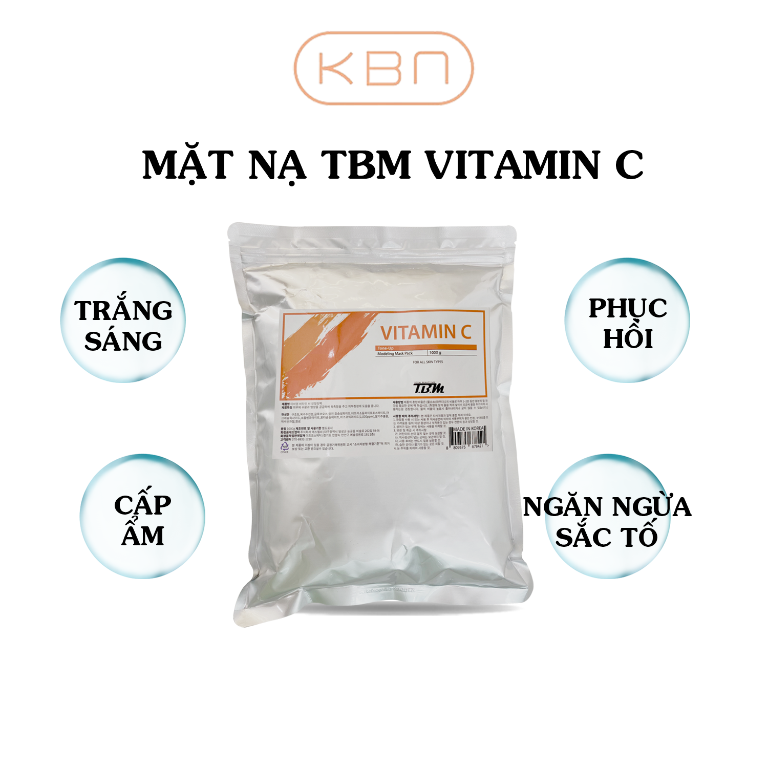 Bột Mặt Nạ Vitamin C TBM 1000g - Làm Sáng Da, Cấp Ẩm, Ngừa Lão Hóa (Hàng Chính Hãng)