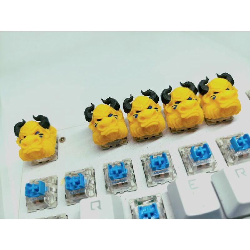 Keycap bò bull clone màu đen vàng trang trí bàn phím cơ gaming