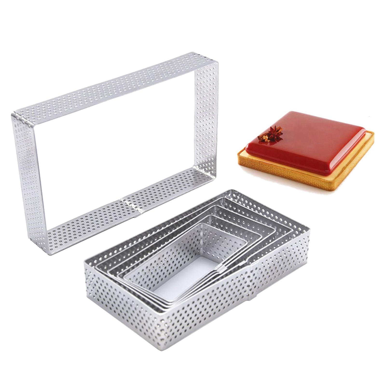 Set of 6 - Rectangle/Oval Stainless Steel Small Cake Rings, Mousse and Pastry Mini Baking Ring Mold Kitchen Baking Tools