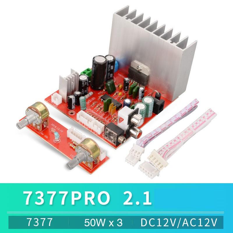 Mạch khuếch đại công suất 2.1 công suất 50W x 3 dùng IC TDA 7377 nguồn 12V