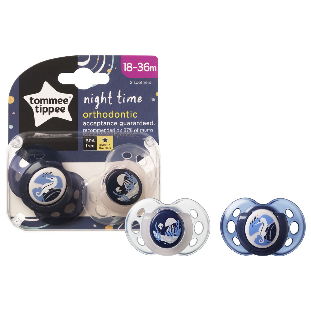 Ty ngậm dạ quang cho bé Tommee Tippee Night Time 18-36 tháng (vỉ đôi)