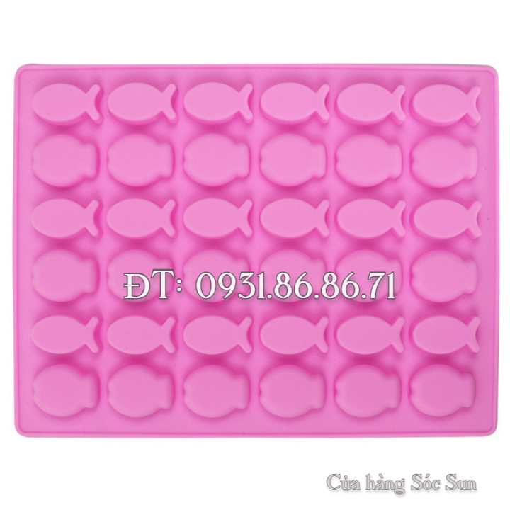 Khuôn silicon 36 con cá - Mã số 1198