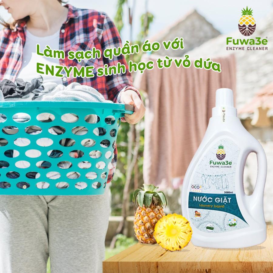 Nước giặt Fuwa3e hữu cơ organic từ chế phẩm Enzyme sinh học 4L an toàn cho bé