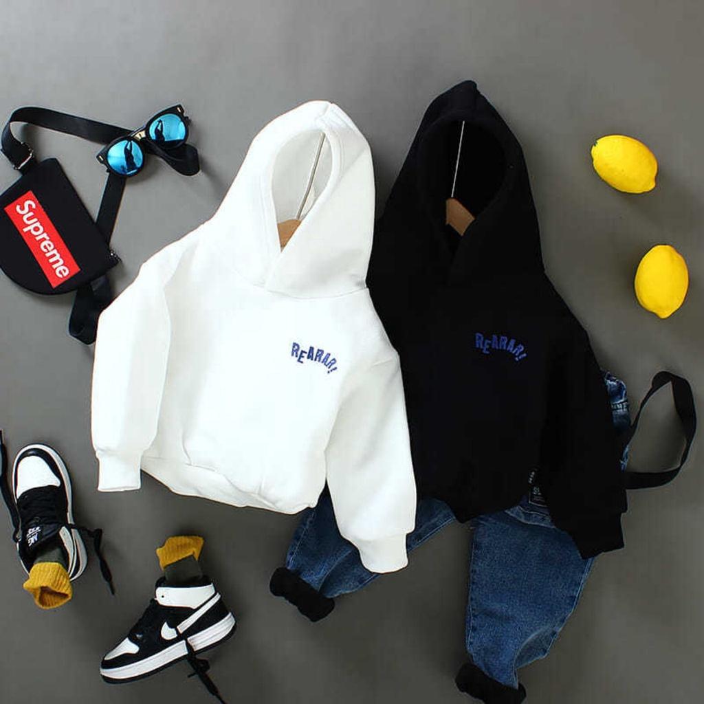 Áo hoodies bé trai khủng long in lưng chất nỉ bông cho bé từ 9 đến 33kg