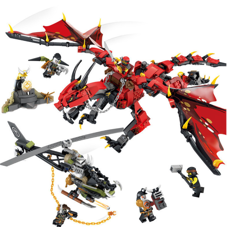 Lắp Ráp Xếp Hình Ninjago Movie Mô Hình Siêu Rồng Đỏ Khổng Lồ 940 Khối - Đồ Chơi Trẻ Em