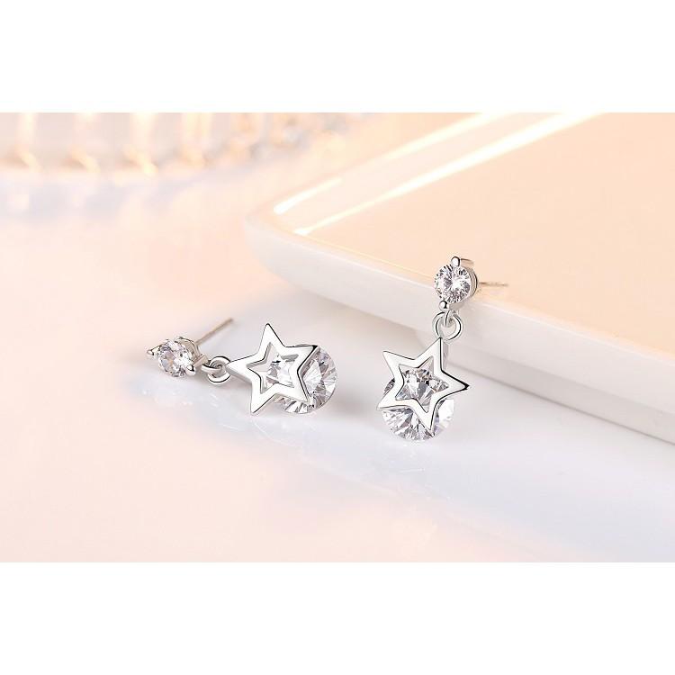 BÔNG TAI BẠC TA GẮN ĐÁ NHỎ SAO SÁNG