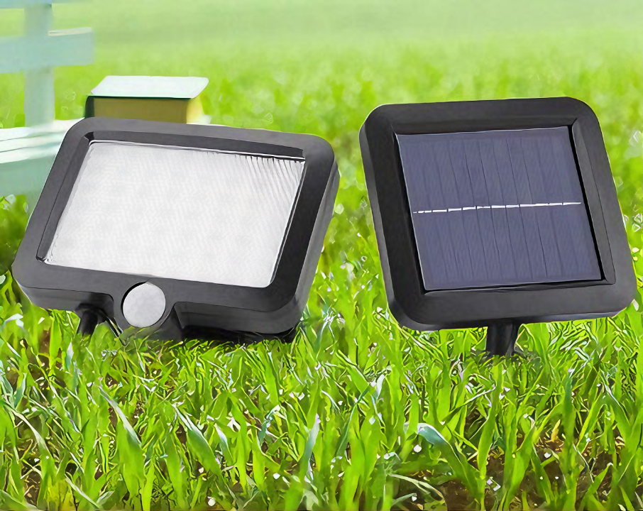 Đèn năng lượng mặt trời cảm biến chuyển động 56 LED siêu sáng pin tách rời chống nước ngoài trời kèm cáp nối 5m - Hàng chính hãng