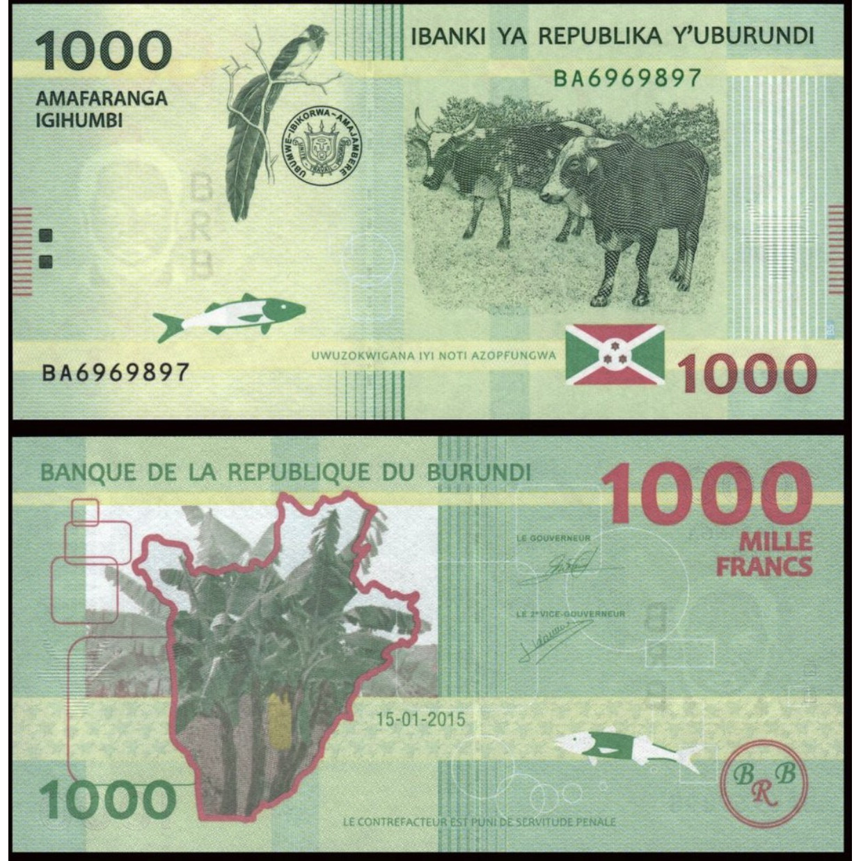 Tờ 1000 francs của Cộng hòa Burundi