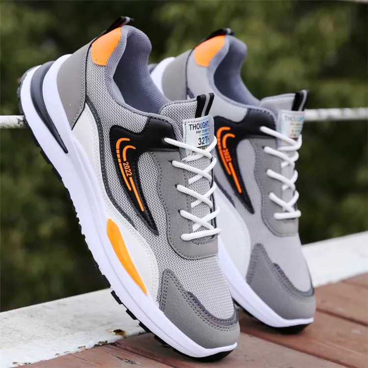 Giày Thể Thao Nam GEMI - Giày Sneaker Màu Đen - Xám, Giày Thể Thao Chạy Bộ, Thể Dục, Đi Chơi - G5296