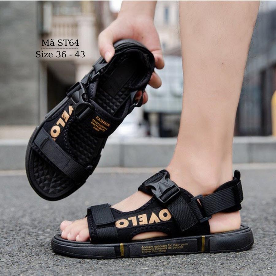 Sandal nam đi học mềm êm chống trơn có quai hậu size to phù hợp cho trẻ em học sinh 10 đến 18 tuổi chân ngoại cỡ LIMIBABY ST64