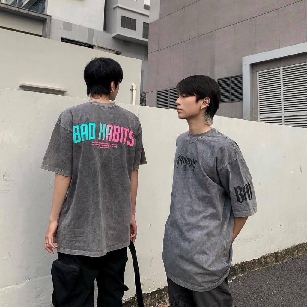 Áo Thun Local Brand Bad Habits Wash Màu Tay Lỡ Unisex Full Mạc