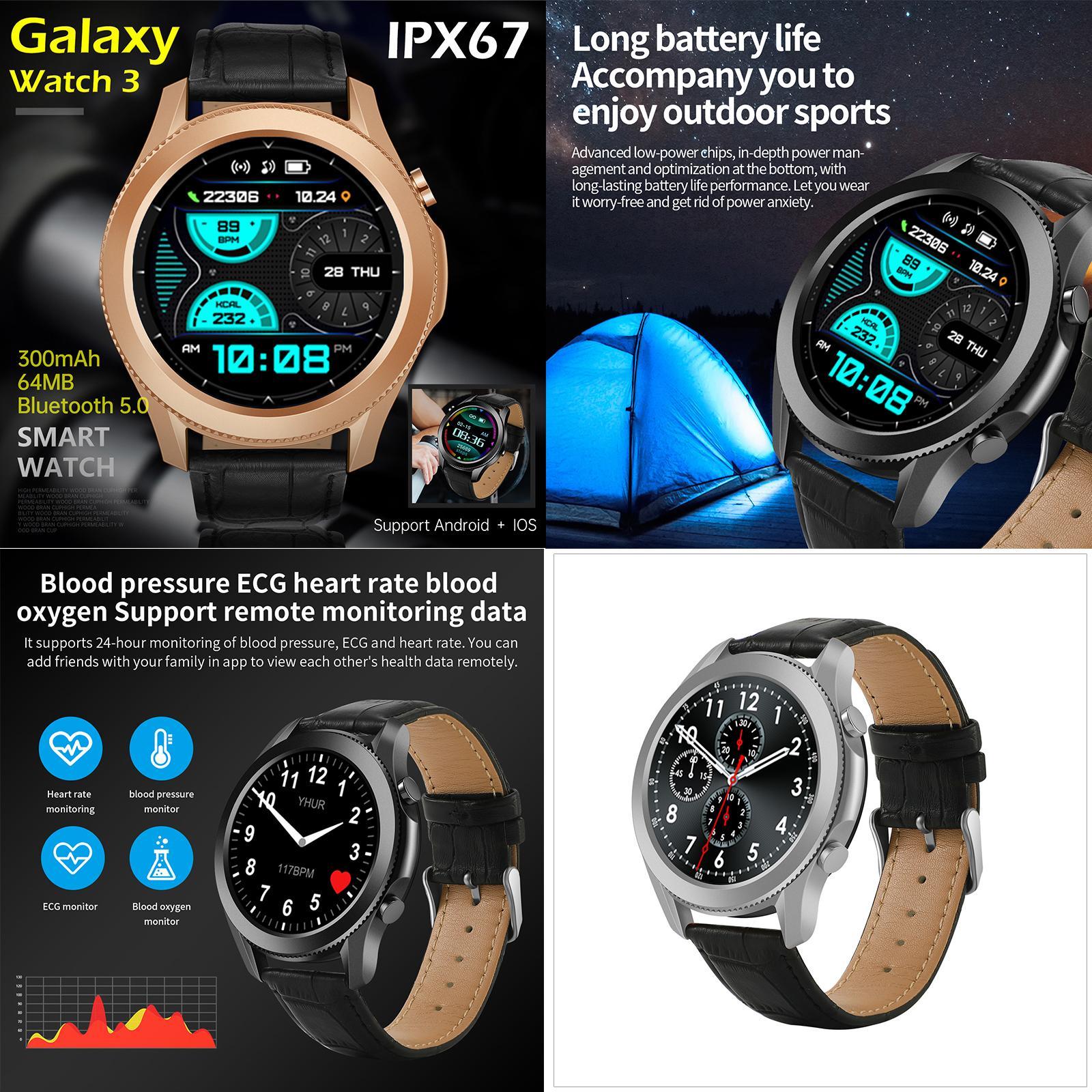 Smart Watch Fitness  ECG PPG  Pressure Sleep Monitor Black