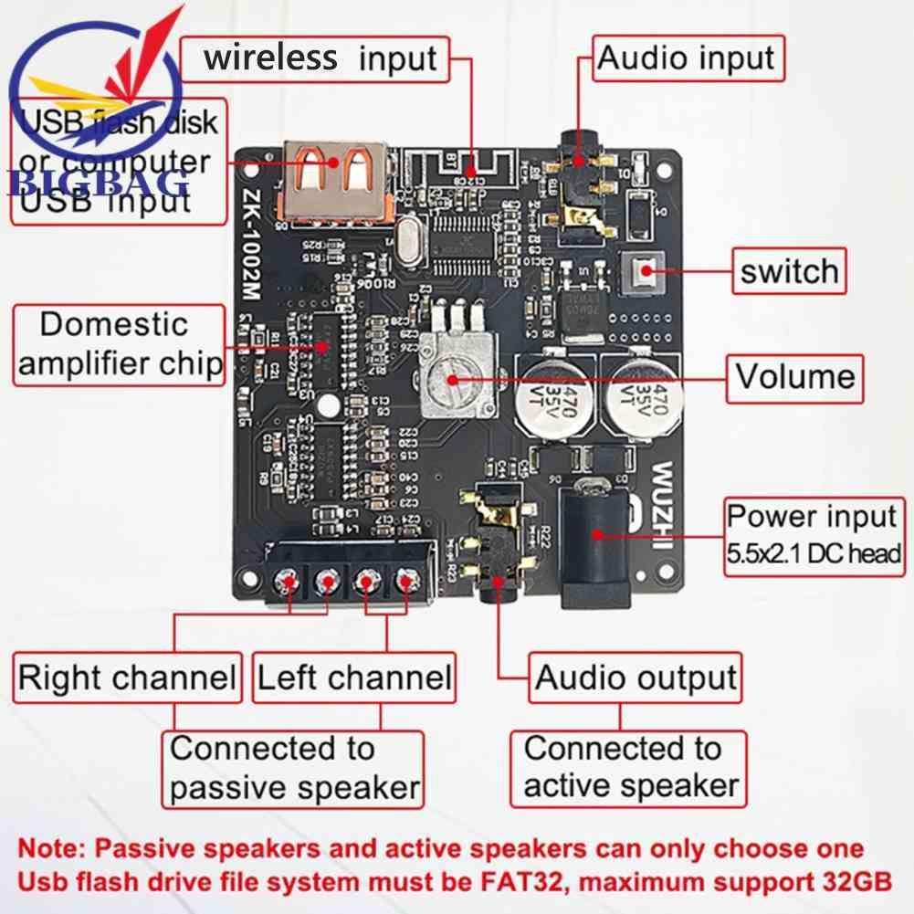 Bảng Mạch Khuếch Đại Âm Thanh Kỹ Thuật Số ZK-1002M 2x100W Kết Nối Bluetooth