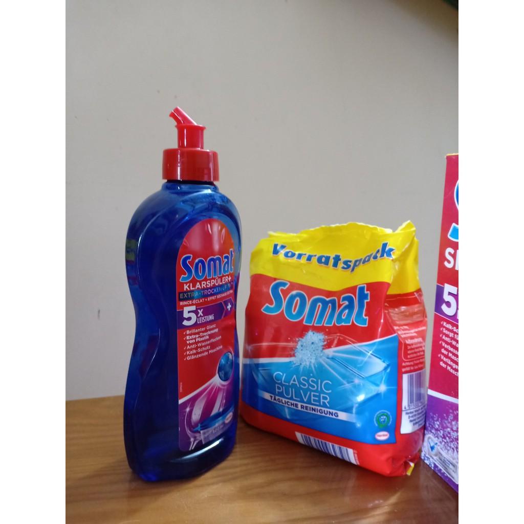 Combo bột rửa chén 1,2 kg và chai nước làm bóng 750ml tặng 3 viên Finish Nhật