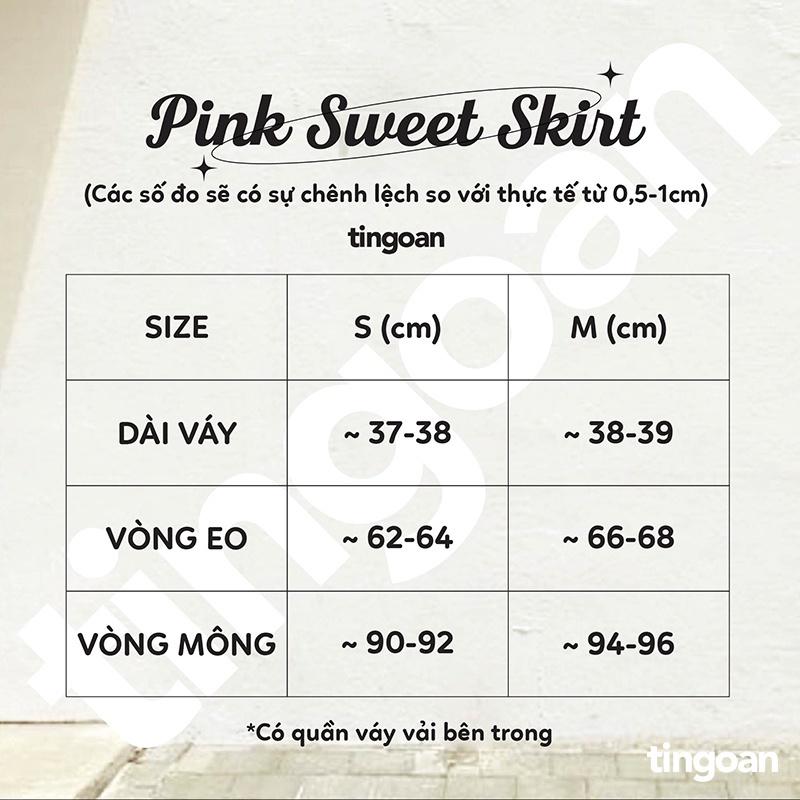 Chân váy tweed cạp lưng cao sẻ vạt hồng tingoan PINK SWEET SKIRT/PK (có quần trong