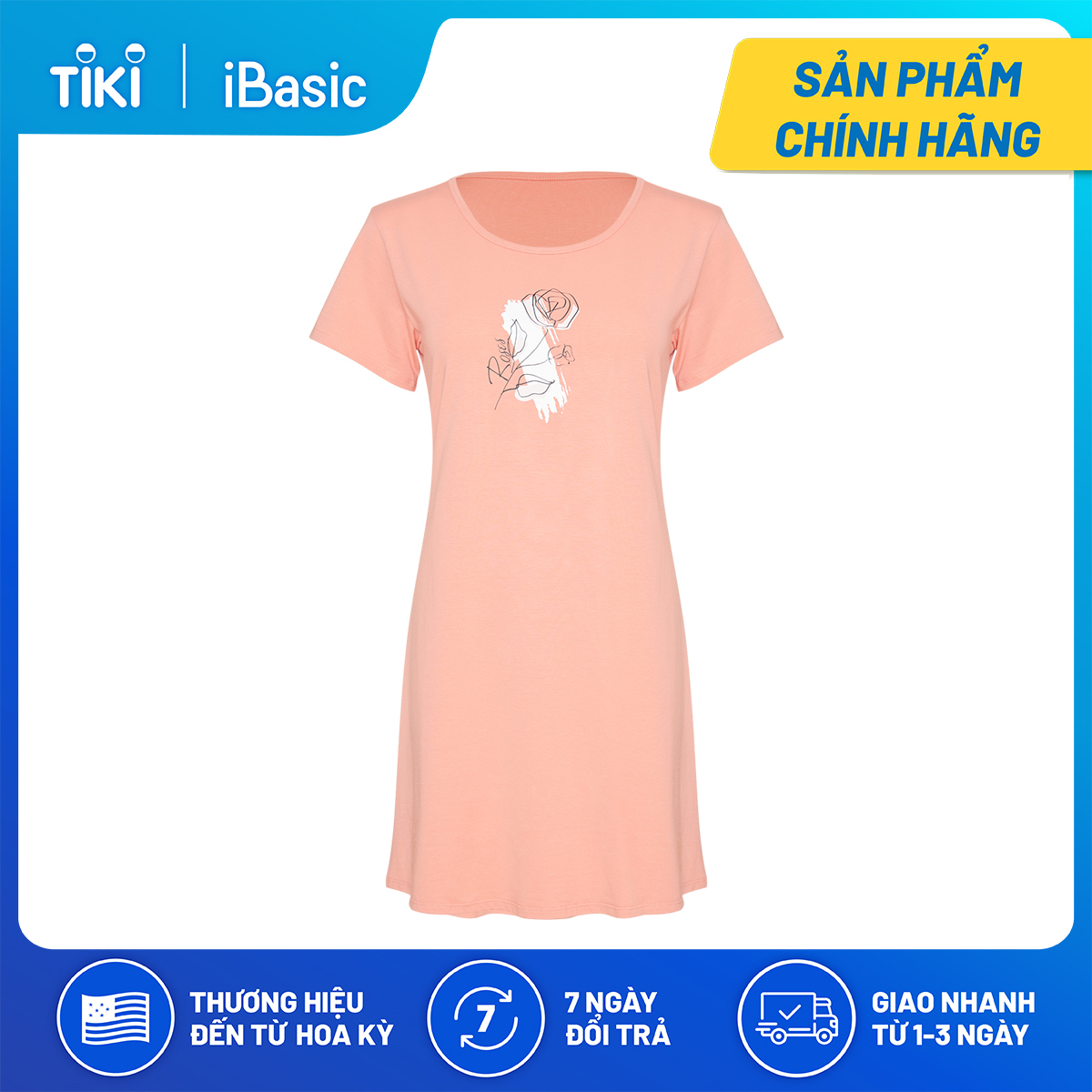 Đầm ngủ nữ cotton iBasic SW008