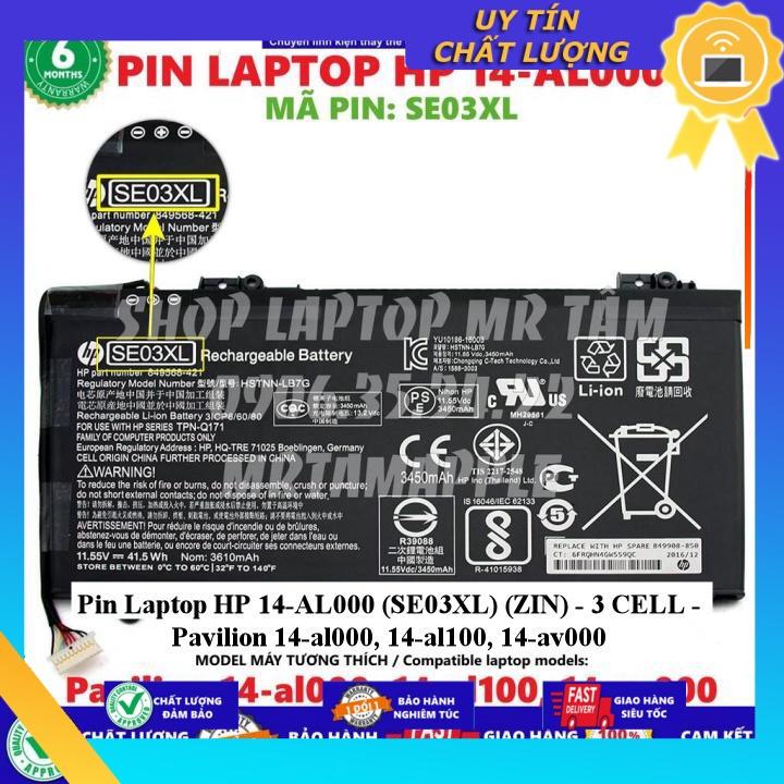 Pin dùng cho Laptop HP 14-AL000  Pavilion 14-al000 14-al100 14-av000 - Hàng Nhập Khẩu New Seal