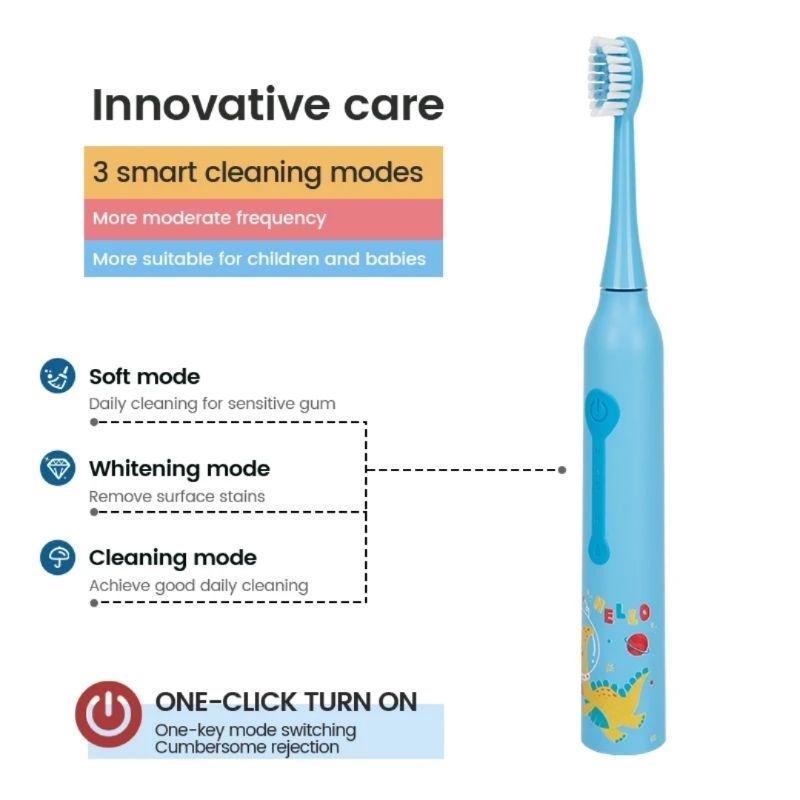 Bàn chải điện TEKKIN TI-865 5 chế độ tặng hộp đựng cá tính đánh cực mạnh chống nước -hàng chính hãng