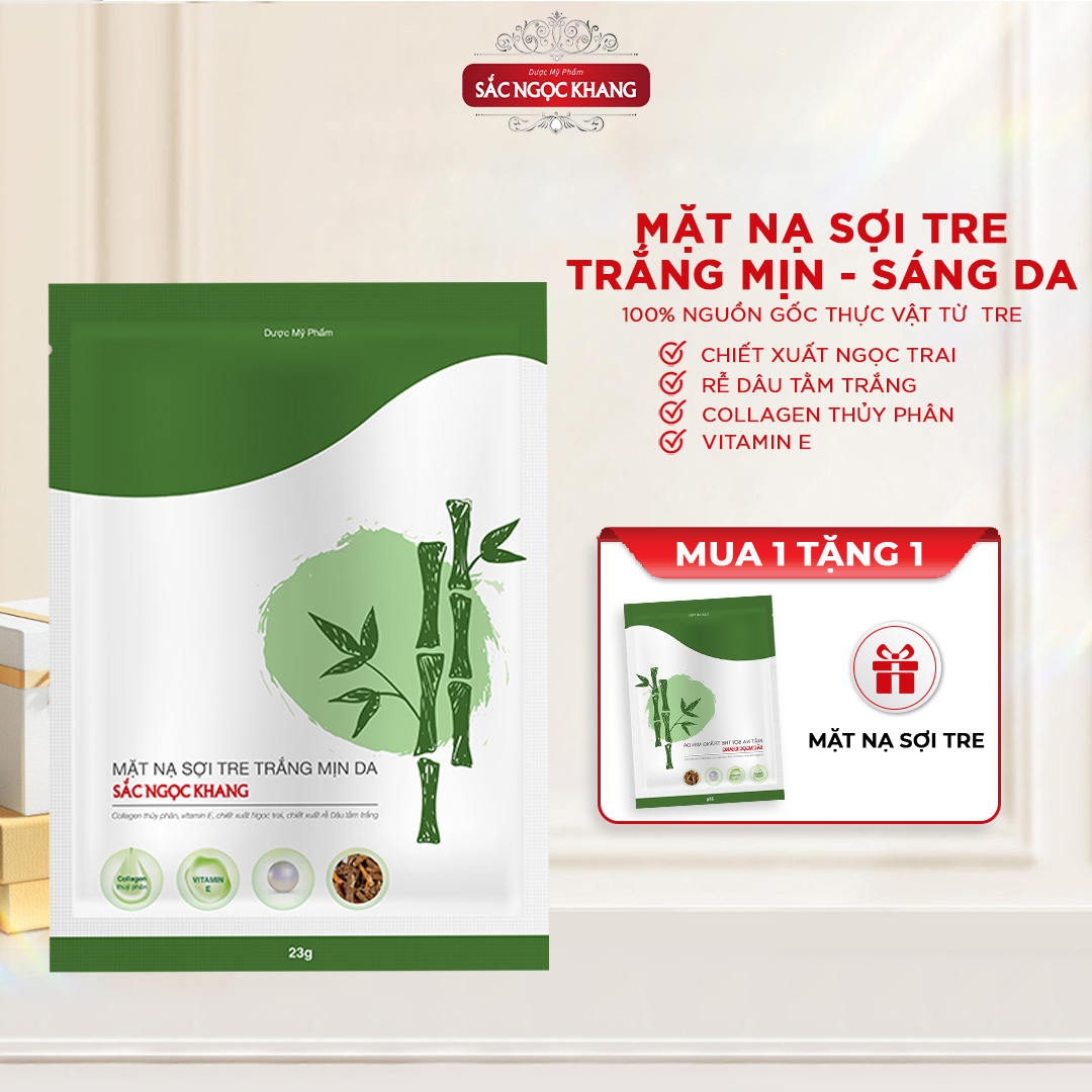 Miếng mặt nạ sợi tre Sắc Ngọc Khang giúp da mịn màng