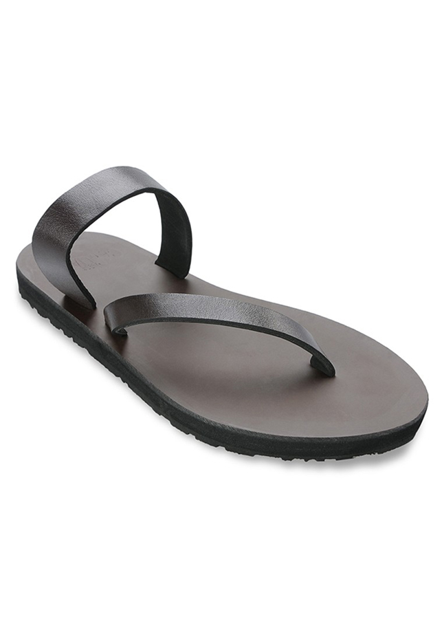 Dép Da Unisex Quai Chéo Casual CA632SH45HRE - Nâu