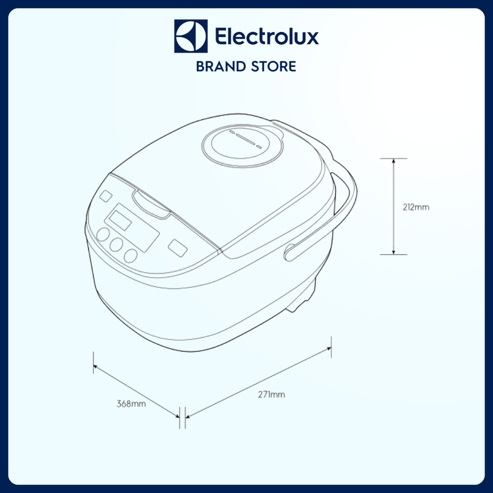 Nồi cơm điện Electrolux 1L E7RC1-550K - Màu đen - Nhiều chương trình nấu đa dạng - Bảo hành 2 năm toàn quốc [Hàng chính hãng]