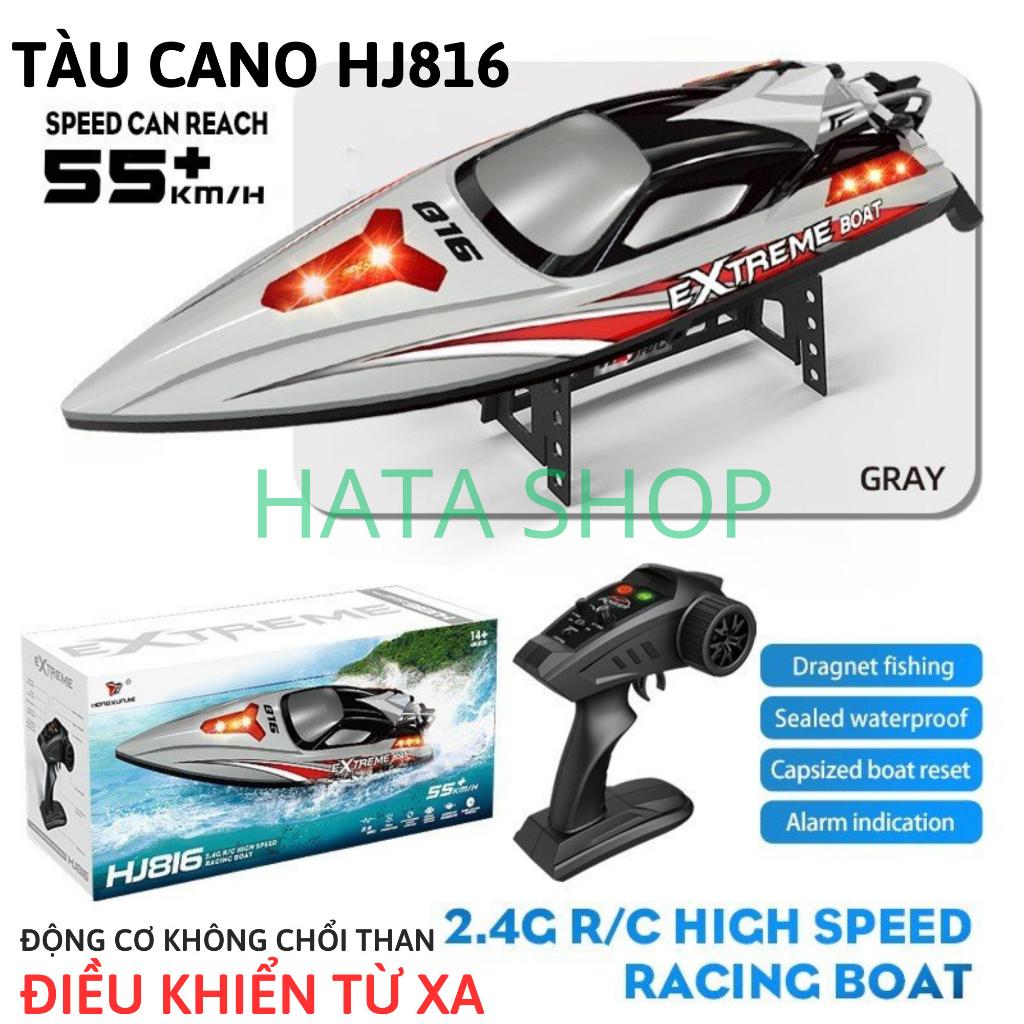 Tàu Cano Điều Khiển Từ Xa HJ816 Tốc Độ 55km/h Động Cơ Không Chổi Than Pin 2500mAh