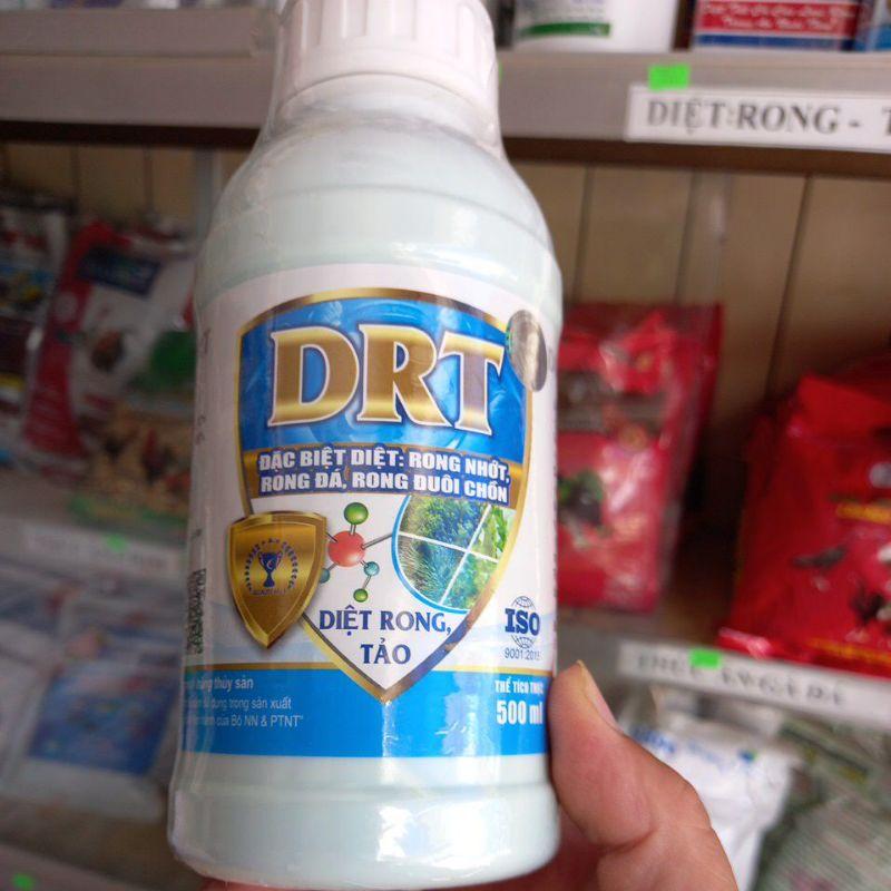 DRT diệt rong tảo, hiệu quả sau 24H, An toàn cho Thủy sản nuôi trong nước, dùng được cho nước ngọt và mặn, 1 chai 500ml