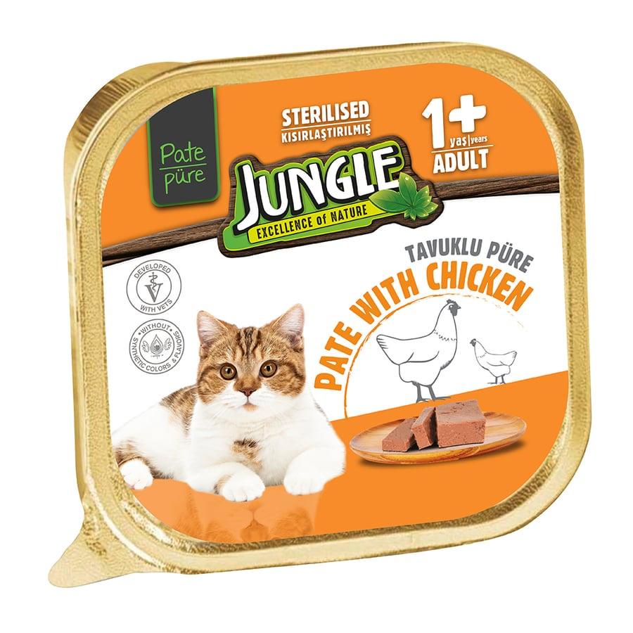 Pate Vị Gà Cho Mèo Triệt Sản Jungle Sterilized Cat Chicken Paste 100g - Xuất Xứ Pháp
