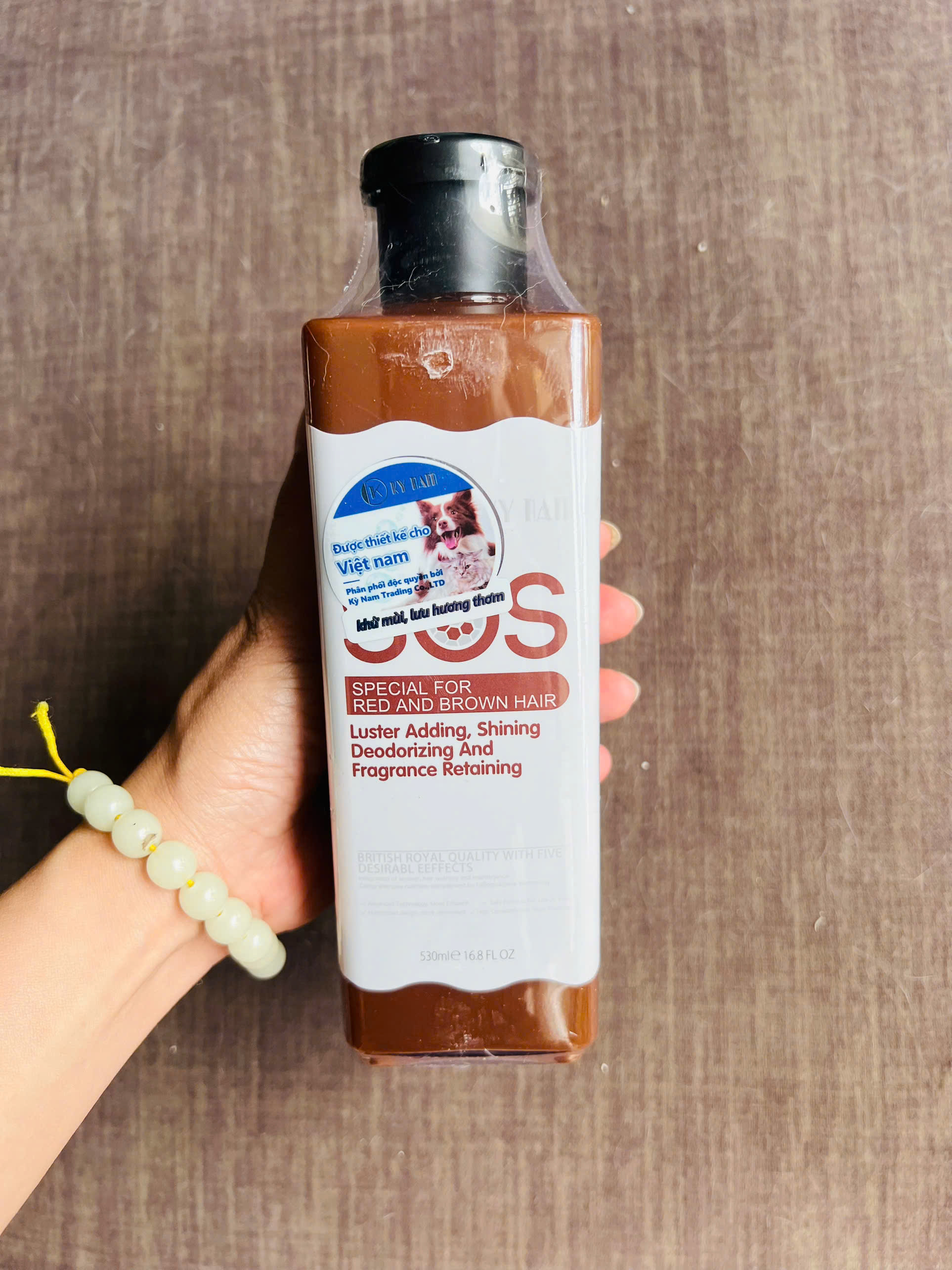 SỮA TẮM SOS DÀNH RIÊNG CHO ĐỘNG VẬT CÓ LÔNG MÀU NÂU VÀ ĐỎ 530ML CHO THÚ CƯNG CHÓ MÈO
