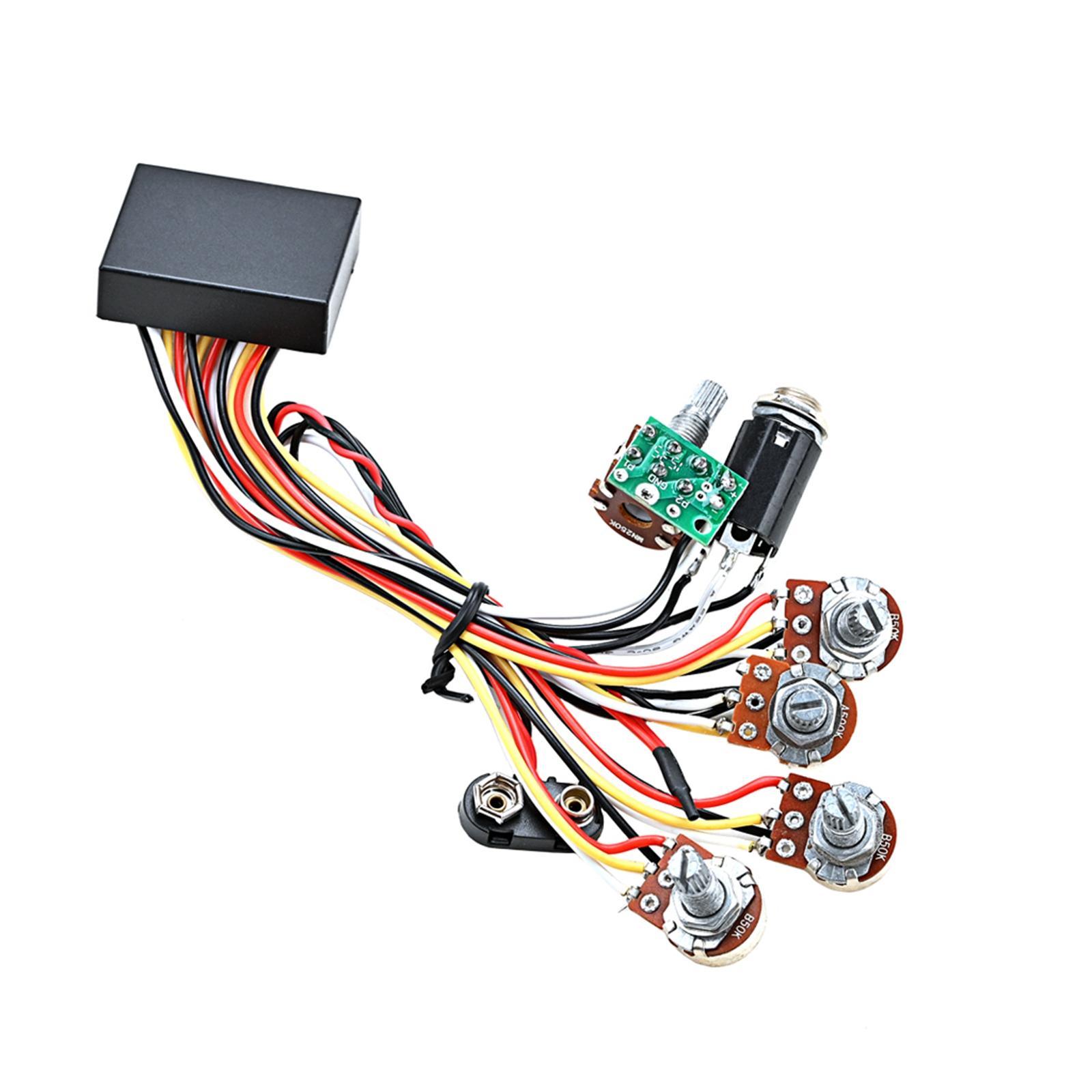 Bass EQ Band Replacement Guitar Wiring Harness Active or Passive for Electric Bass