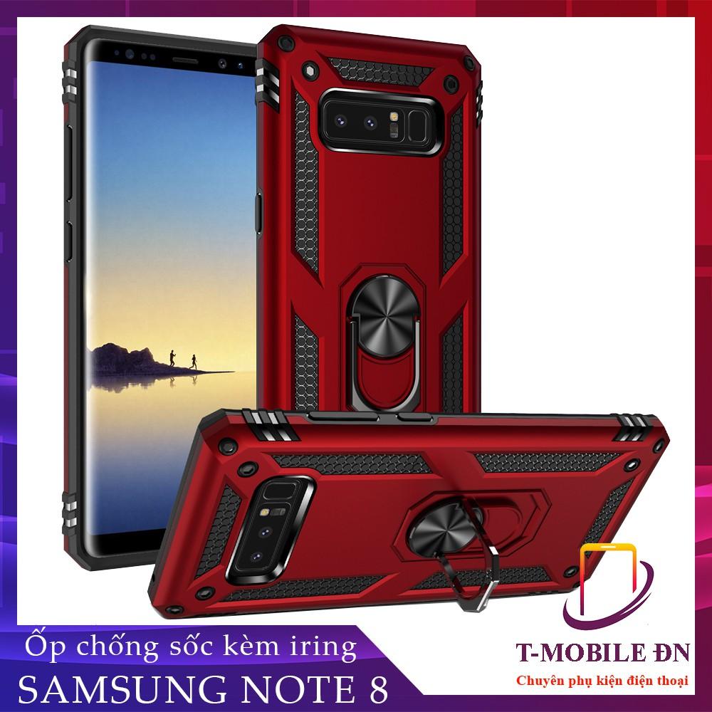 Ốp lưng cho Samsung Note 8 chống sốc 2 lớp kèm nhẫn iring làm giá đỡ