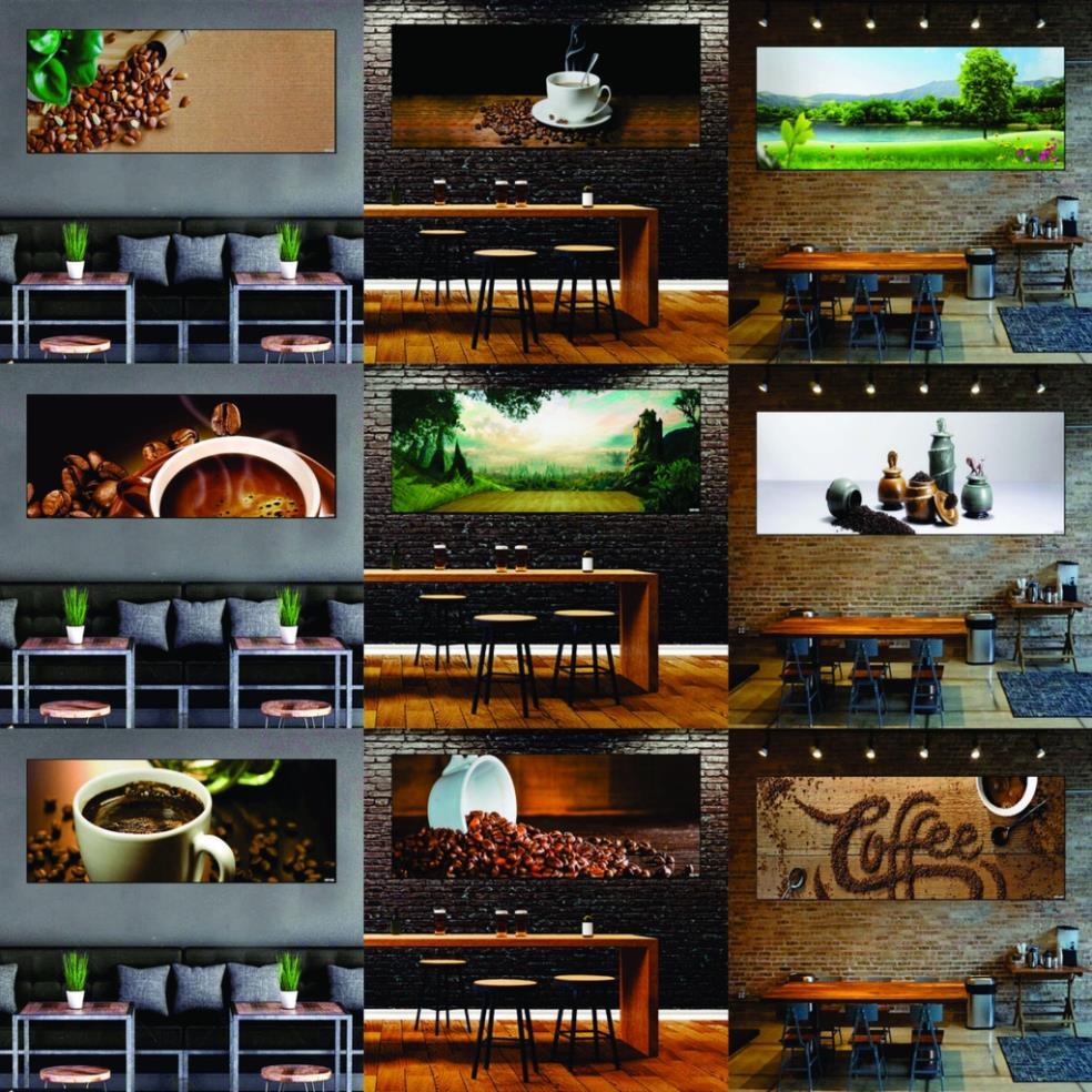 Tranh dán tường hạt cà phê nghệ thuật trang trí quán trà, khung cảnh xanh tươi mát mẻ !
