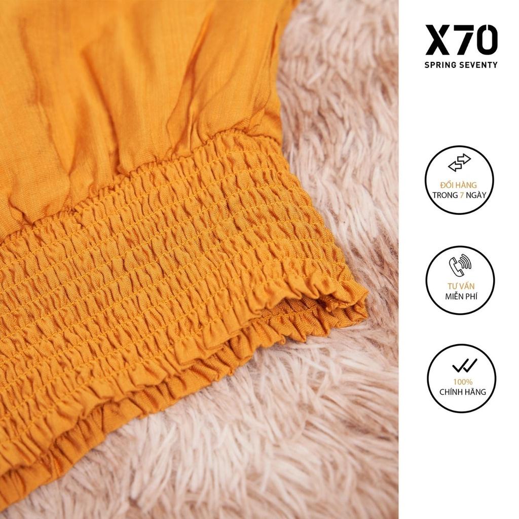 Áo Croptop Kiểu Nữ Trơn Kiểu Dáng Tay Dài Thiết Kế Lưng Chun Thời Trang X70 - 00550003